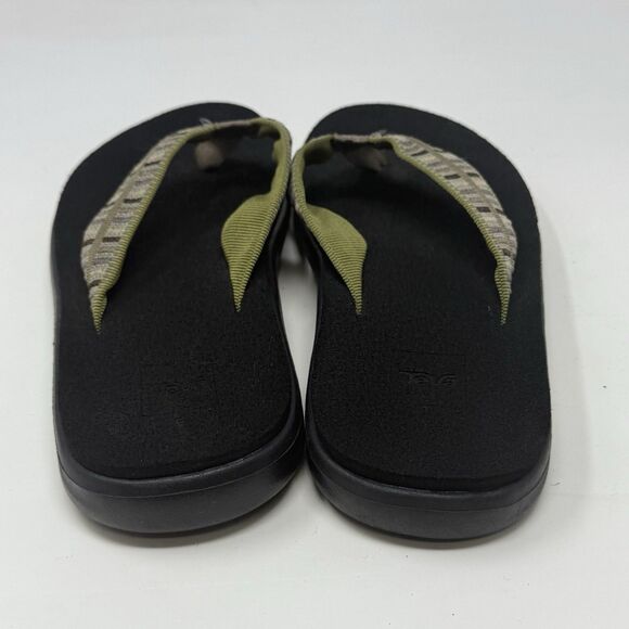 Teva Voya Flip Flops Mens 7 Olive Green Brown Comfort Cushioned Sandals - Picture 10 of 15